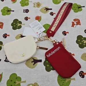 Lululemon Burgundy and white Wristlet